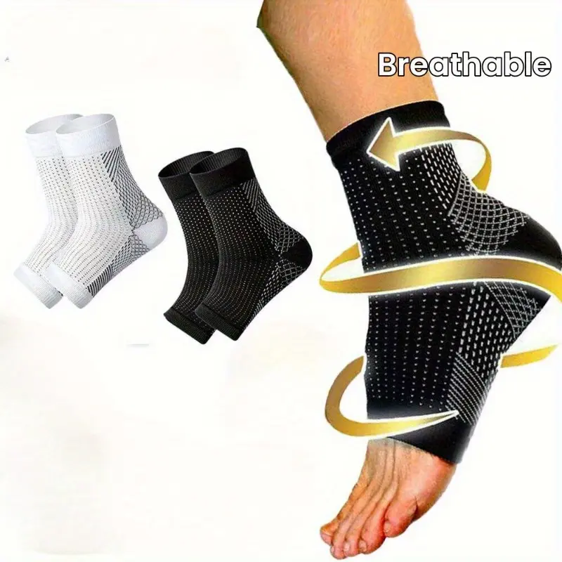 Women's 4-Pair Elastic Heel Sports Compression Socks, Sweat-Absorbing, Breathable, Suitable for Outdoor Running, Cycling, Foot Care, Ankle