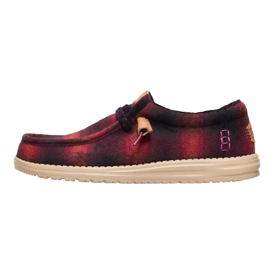 HEYDUDE Wally Cozy Plaid - Comfortable Slip on Shoes Lightweight Slip Ons Slippers