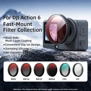 Dji Action 6 Fast Release Filter, Dji Protection Lens, Sports Camera Accessory, Latest Model Am1251, Compatible with Dji Action 6