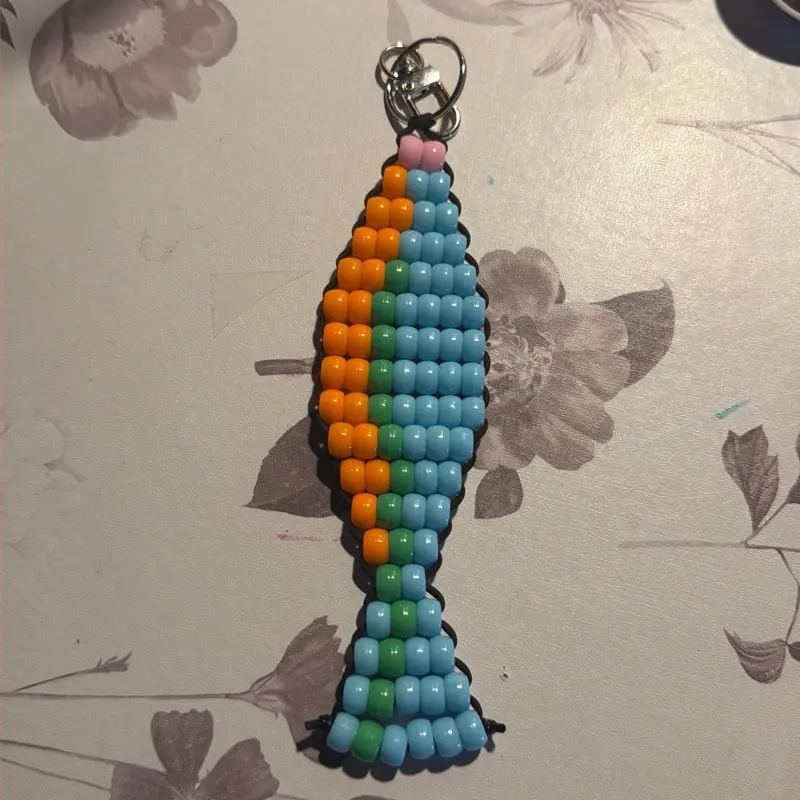 Pony Bead Fish Keychain