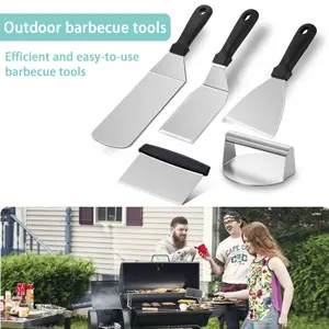 5-Piece Griddle Spatula Set, Stainless Steel Grill Tools,Griddle Spatula Set,Smash Burger Kit,Essential for family barbecue