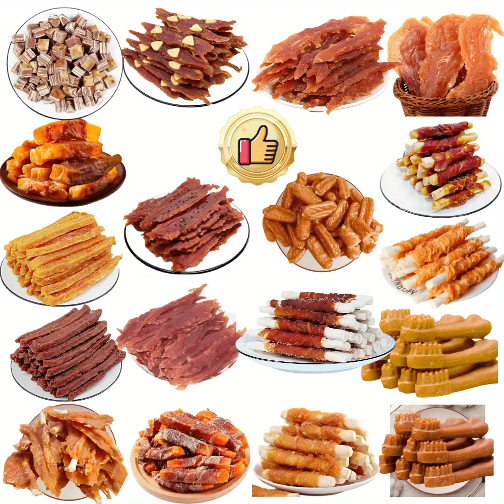 2.64lb/1.2kg Mixed Flavor Series, Cheese Duck Jerkey, Chicken Milk Jerkey, Duck Jerkey, Easily Digestible, Dog Chews Long Lasting, And High Protein, Low Fat, Perfect Training Reward Snack For Small, Medium and Large Dogs