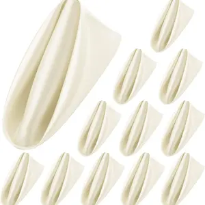 6pc High-Quality Chiffon Napkins, 3D Geometric Fold Design, Warm Champagne Color, 30x30cm, Wrinkle-Resistant, Quick Absorbent