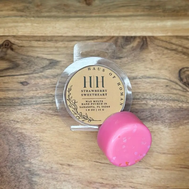 H|H Strawberry Sweetheart Scented Wax Cubes 1oz 26g Hand Poured in Sarasota FL for Home Fragrance