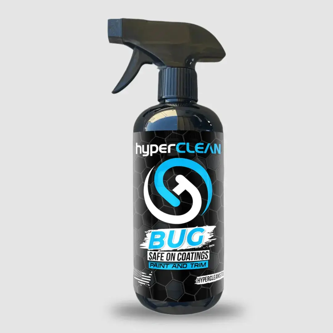 hyperCLEAN Liquid Bug Cleaner - 16oz Car Detailing Products, Automotive Surface Cleaning Spray with Synthetic Polymers, Ready-to-Use for Car Exterior Paint/Trim/Windshields, Safe for Coatings, Removes All Bugs (1:1 Heavy/3:1 Regular Mix), Stain-Free