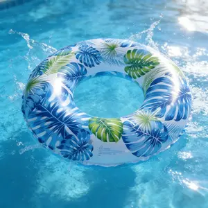 Inflatable Tropical Pool Float Set, Flamingo Flower & Palm Leaf Print, Durable Portable Water Float for Swimming Pool, Beach & Summer Fun, 2 Styles, Pool Floaters