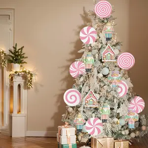 Unique Shapes Christmas Tree Decorations Set, 8-Piece Holiday Ornaments for Home & Party Decoration, Festive Xmas Accessories for Celebrations
