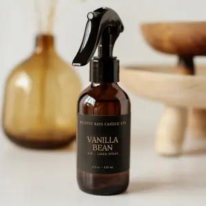 Vanilla Bean Room Spray - Light Sweet Vanilla Fragrance - Cozy Home Fragrance Mist - Subtle Vanilla Air Freshener - 4 oz Glass Bottle