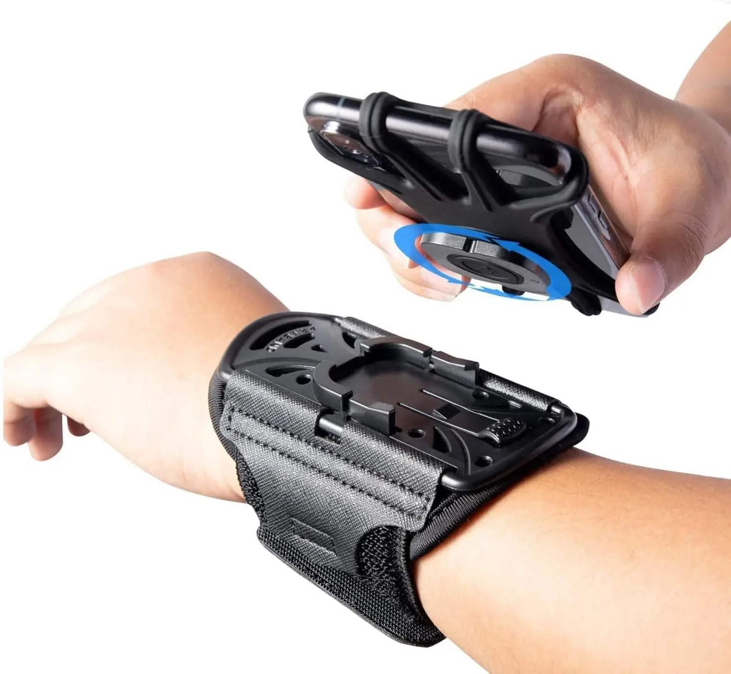 Wristband Phone Holder for Running, 360Rotation & Detachable  Armband with Key Holder for  16/15/14/13/12/11/Pro/XS/XR/X/8/7/6/Plus, for  Galaxy, Fits 4''-6.5''Phone