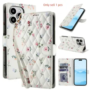 Women's Wallet Case Compatible with iPhone Models 16, 15, 14, 13, 12 Pro Max, Garden Flower Design, Floral, Flip Cover, Card Holder, Stand Protection