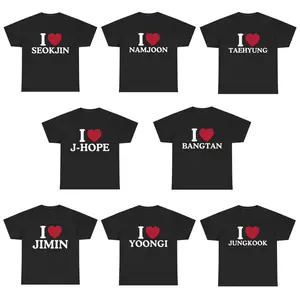 I Love Bangtan Members Trendy Graphic Tee l Heart Kpop Boy Band T- shirt Unisex Gift for Fans