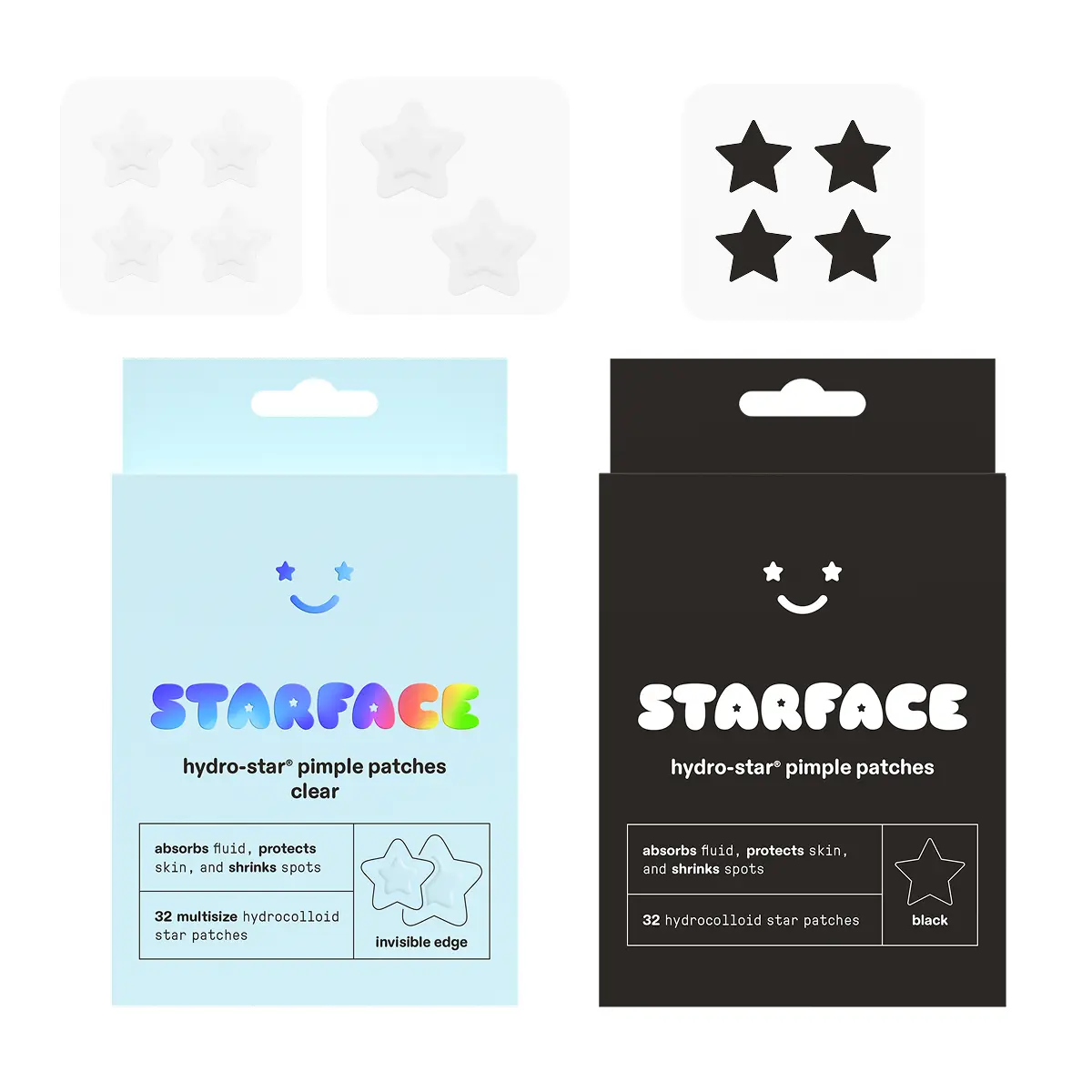 Starface Hydro-Star Favs, Bundle Black Star Refill + Hydro-Star Clear Refill