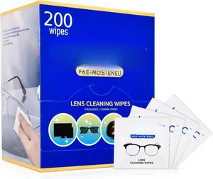 Lens Wipes for Eyeglasses/Camera Lenses,and Screens of cellphones/laptops/Computers .Cleaning Spots or dirts. Wrapped Individually Paper Wipes, Count 200