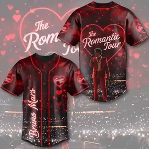 The Romantic Tour 2026 Baseball Jersey Vintage Concert Style Aesthetic Love Theme Fan Shirt