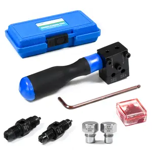 SMOTIVE PRO 7-Piece Brake Line Flaring Tool Kit, 3/16 in and 1/4 in Double Flare Tool, Make 4.75 mm and 6.35 mm SAE Double Flare, Ideal for Vehicle Brake or Hydraulic LinesS