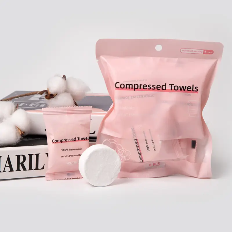Icotle Portable Compressed Towels 30 or 6 Small Particles Packaged Face Towels Reusable for Business Trips and Travels Convenient to Carry Ornaments Decor