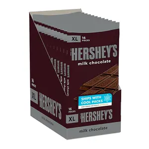 HERSHEY'S Milk Chocolate XL, Candy Bars, Halloween Candy, 4.4 oz (12 Count, 16 Pieces)