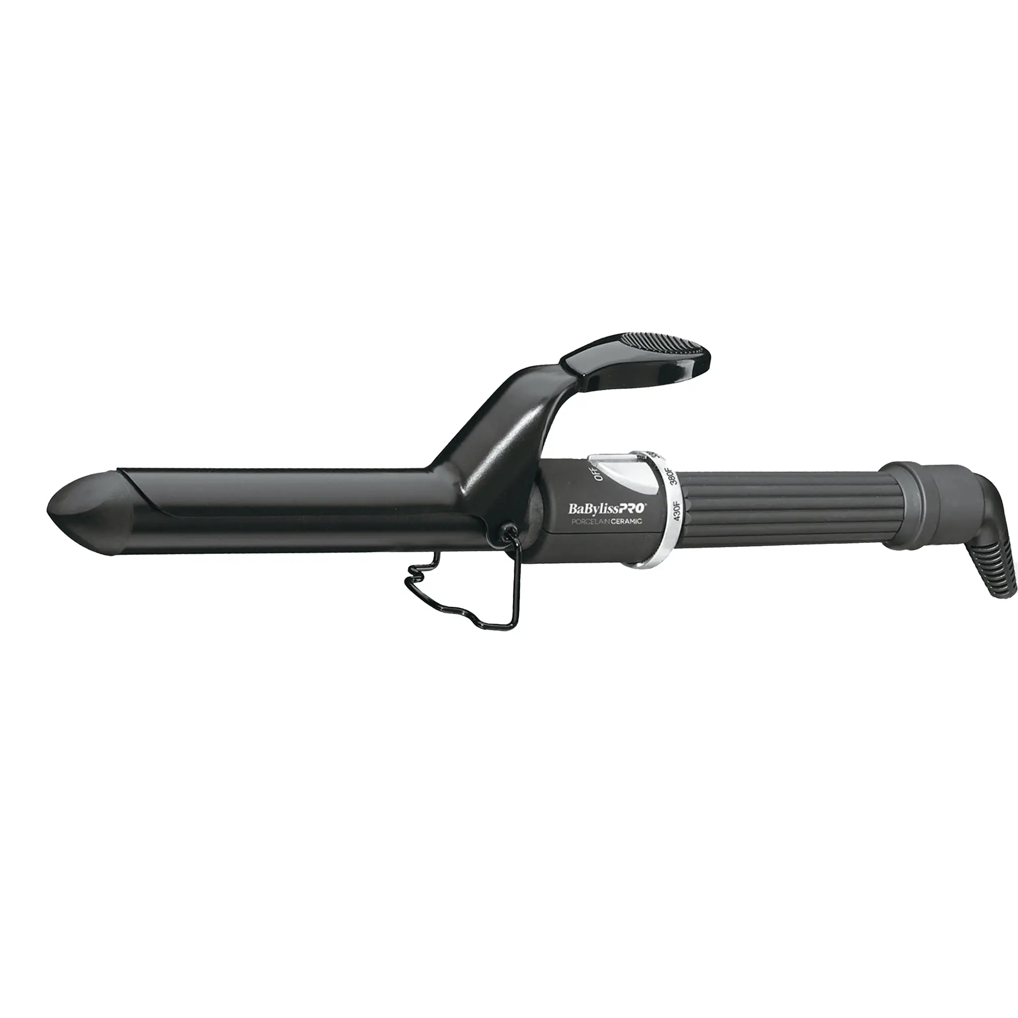 BabylissPRO Porcelain Ceramic 1¼″ Spring Curling Iron BP125SUC Quick-Heat Ceramic Barrel for Effortless Long-Lasting Curls Smooth Flawless Hair Waver