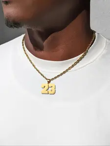 Women's Stainless Steel Baseball Rugby Jersey Number Pendant Necklace, Casual Trendy Jewelry All Season Fashion Jewelry Accessories for Sports Fans