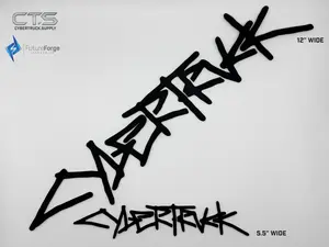 Black - All Metal - Stainless Steel Cybertruck graffiti Badge