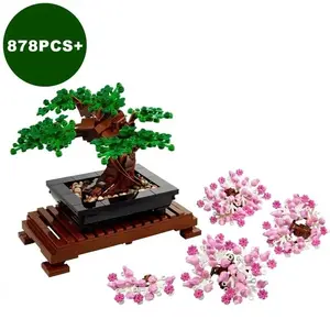 New Miniature Tree 878 Pieces Home Decor Plant Pot Toy, Creative Building Blocks Gift for Kids and Adults, Birthday Present for Boys and Girls