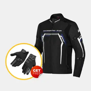 Radar Textile Motorcycle Jacket / Black-White-Blue