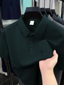 K English Golf Course Men's Polo Professional Quick Drying Elite Social Robe Men's Ice Feel Quick Drying Polo Shirt Polyester Spandex Blended Summer Moisture wicking Sweat