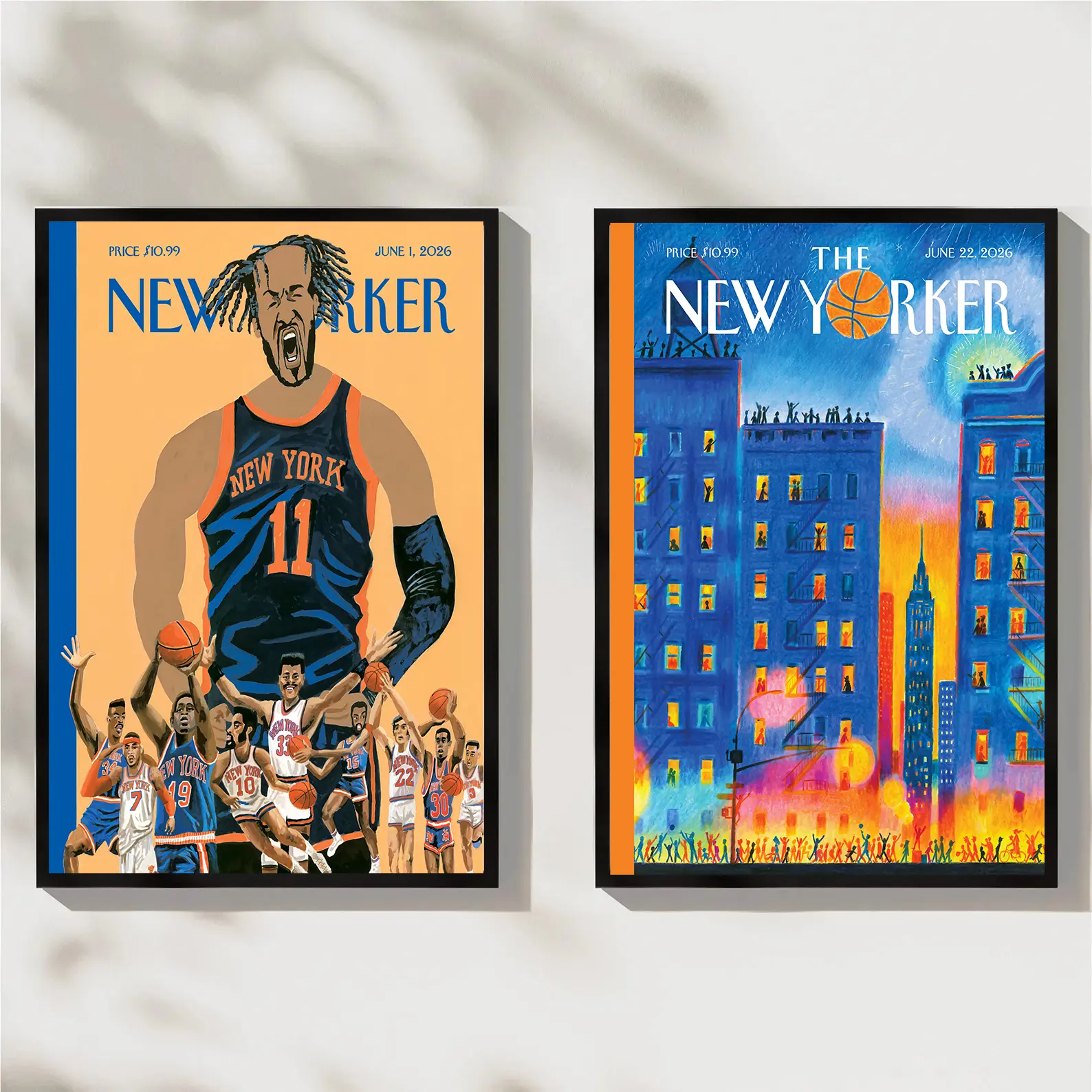 New York Basketball Champions 2026 Poster, The New Yorker Magazine Art Print, Vintage NYC Sports Gift for Home Decor