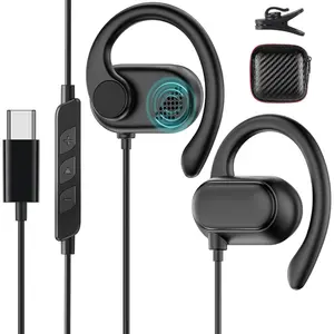 Open Ear USB C Headphones for  S26 Ultra S25 FE S24 S23 A17,Over Ear Buds Type C Earphones Wired with Adjustable Ear Hooks for  17 Pro Max 17e 16E 16 Plus 15,USB-C Headset for iPad A16 10