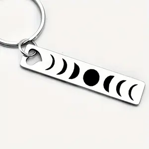 One Can Customizeizable Laser Engraved Fashionable Stainless Steel Crescent Keychain - Durable Metal Keychain, Unique Moon Phase Design, Perfect Gift for Festivals, Birthdays And Daily Use, Daily Accessory| Moon Phase Charm| Stainless Steel Keychain