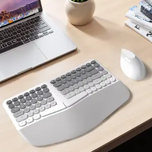 MOFii 1 Set Gray Keyboard and Mouse Combo, Ergonomic Keyboard, Without Numeric Keypad, 2.4G Wireless, Universal for Desktop and Laptop, US Qwerty, Computer Peripherals (Batteries Not Included)