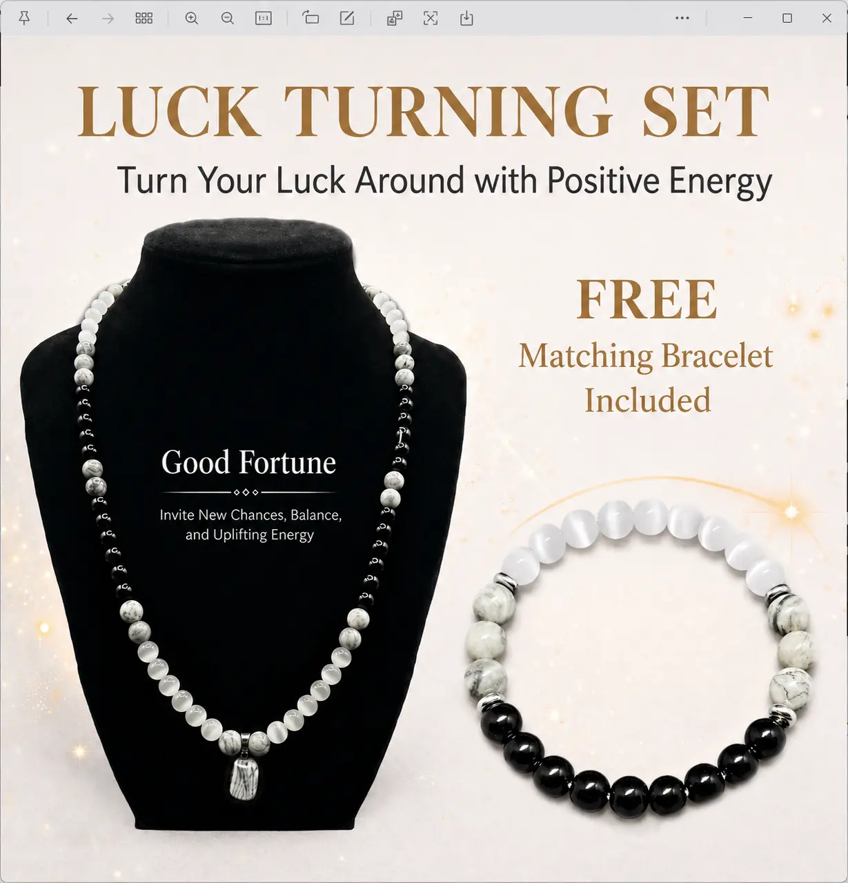Unisex Natural Stone Beaded Necklace & Bracelet Set, Black and White Casual Matching Pair Jewelry for Daily Wear, Symbolic, Energetic Balance, Positive Energy, Luck Turning Necklace And Bracelet, Free Matching Bracelet, Daily Accessory