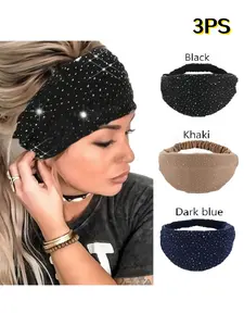 Elegant Women's Headbands Set, Soft Elastic Hair Bands for Yoga, Weddings, Sports, Makeup, Daily Wear, Deep Blue Colors