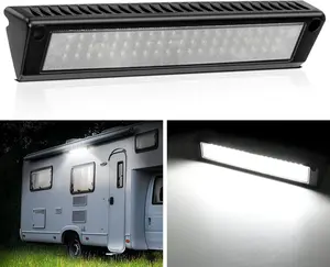 Nilight RV Exterior Light 13 Inch Porch Light 1PC White Beam 12V 24V LED Scene Cargo Lighting Black Aluminum Housing for RV Trailers Travel Campers 5th Wheels Motorhome SUV Truck