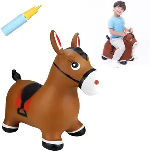Bouncy Horse Hopper Toys, Toddlers Bouncing Farm Animals, Inflatable Jumping Hopping Horse, Ride on Rubber Bouncer for Kids, Outdoor Indoor Cool Birthday Gifts for 2 3 4 Year Old Girl Boy