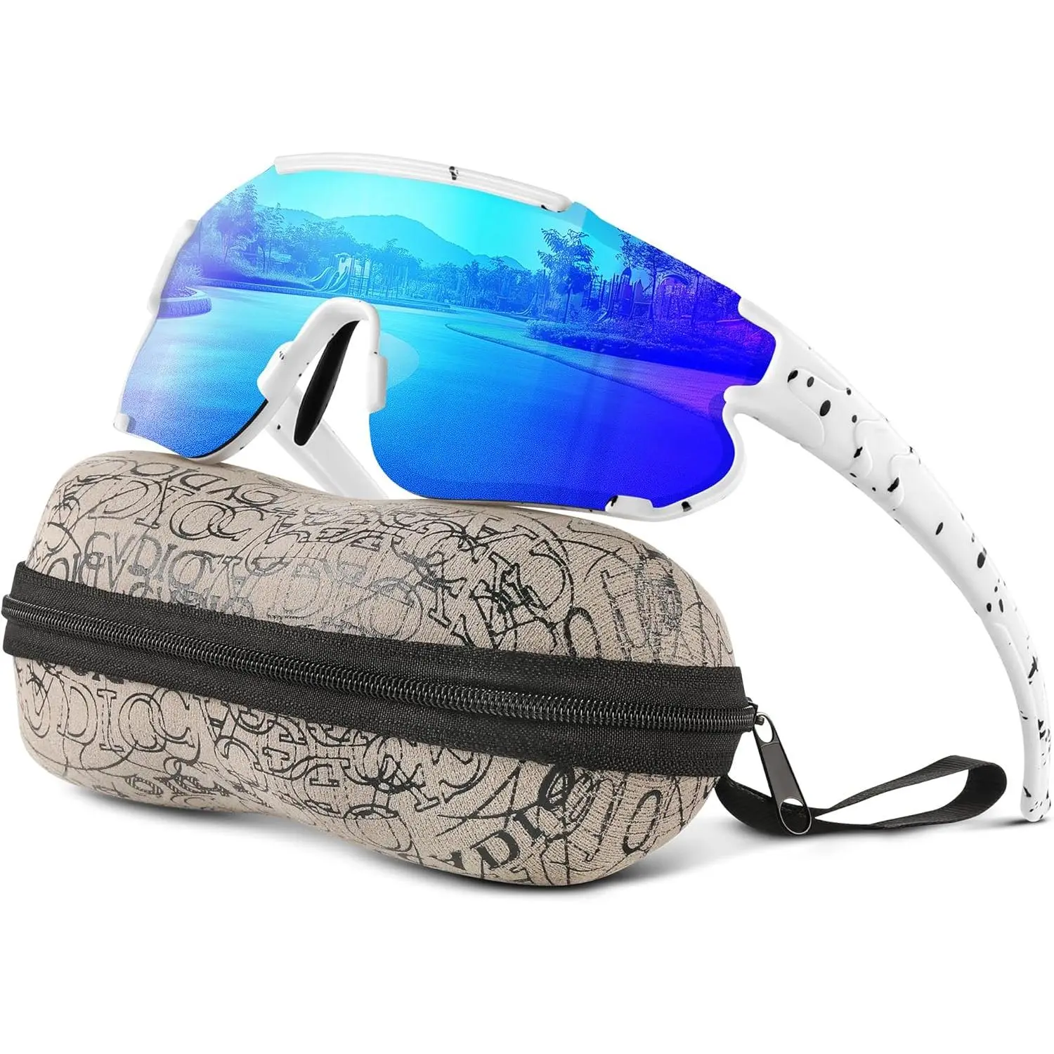 Kids Polarized Unisex All-Purpose Sports Shades (3-12 Youth Fit), 22g Lightweight Adjustable TR90 Frame, HD TAC Lenses, UV Protection Comfy Multi-Colors Sports Eyewear, A1-White Frame Blue Lens Summer Holiday Gift Summerwins