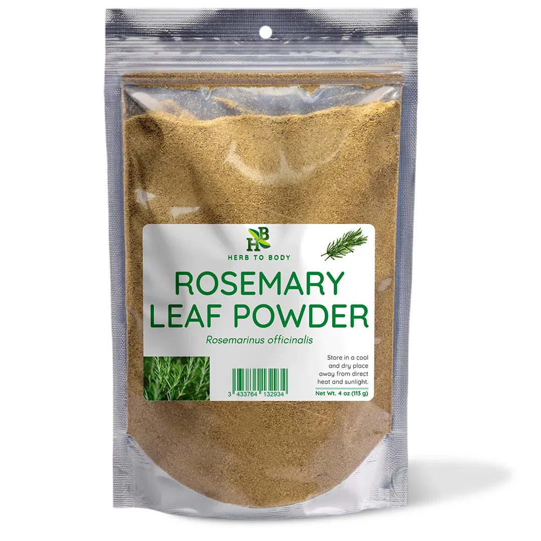 Herb To Body Rosemary Leaf Powder – Ground Rosemarinus Officinalis | 4 oz (113 g)