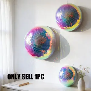 Disco Ball Half Sphere, Reflective Colorful Panels, Wedding Stage Mirror, Vibrant Disco Ball, Perfect for Celebrations and Events