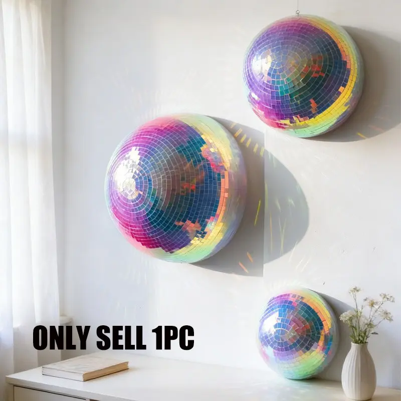 Disco Ball Half Sphere, Reflective Colorful Panels, Wedding Stage Mirror, Vibrant Disco Ball, Decoration, Perfect for Celebrations and Events