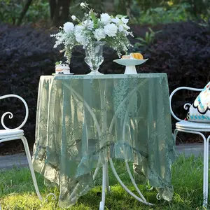 Vintage Lace Round Tablecloth, Suitable for Round, Square, Long Tables, Floral Embroidery Farmhouse, French Country Style Kitchen Table Set, Picnic Table Cover