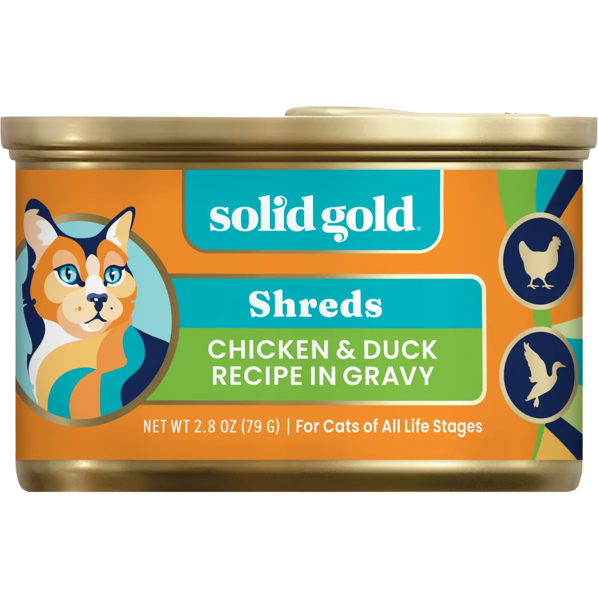 Solid Gold Nature's Harmony™ Chicken & Duck Wet Food for Cats - Calming Formula with Chicken Broth & Lean Shreds for Hydration & Sensitive Stomachs
