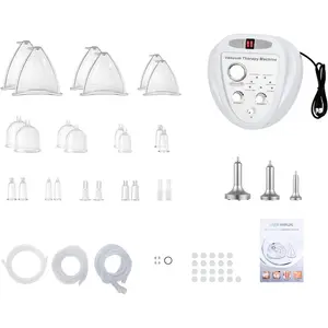 Vacuum Therapy Machine, Professional Acupoint Cupping Body Shaping Device Body Shape Massage Machine with 24Pcs Cups & 3Pcs Massage Heads, 6 Modes Comfort