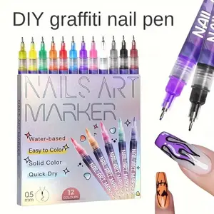 Nail Art Acrylic Marker Pen, Quick Dry Nail Art Painting Pen, DIY Nail Art Tool for Nail Designs, Essential Nail Art Supplies