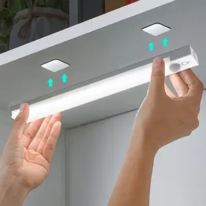 LED Motion Sensing Cabinet Under Light, USB Rechargeable, Magnetic No Drilling Installation, Suitable for Kitchen, Closet, Bedroom, Stairs, Vanity, Rechargeable USB Lamp, Adjustable Lighting