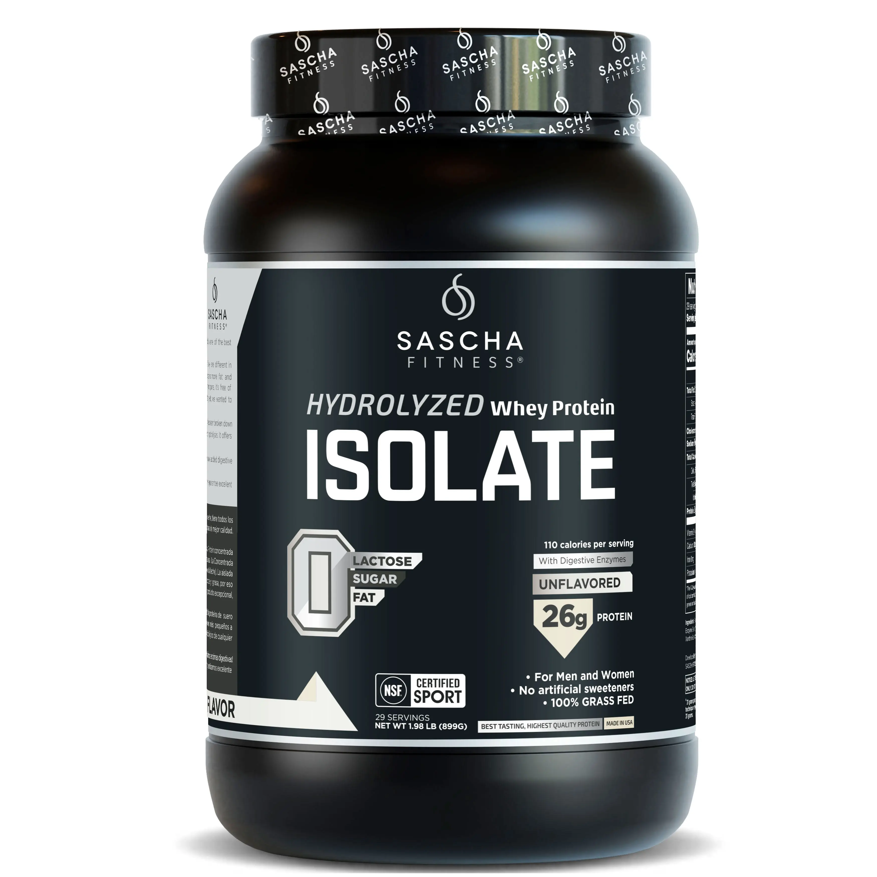 SASCHA FITNESS Hydrolyzed Whey Protein Isolate | Unflavored SASCHA FITNESS Hydrolyzed Whey Protein Isolate | Unflavored