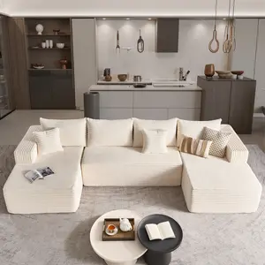 ALTRIGUS 135" Cloud Sectional Couch with L-Shape Chaise,Modern Modular Sofa with Deep Seat, Upholstered Couches for Living Room Bedroom,No Assembly Required