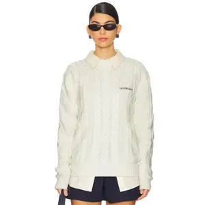 Guess Jeans Cable Knit Sweater in Warm White Unisex