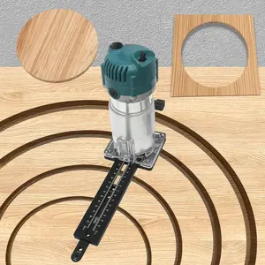 Woodworking Circle Cutting Jig, Slotting Base with Fence for Electric Trimming Machine, Wood Router Milling Bakelite Slotting Guide