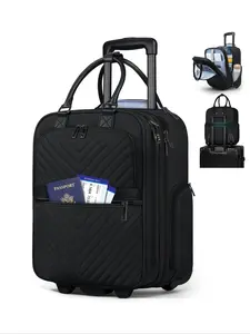 16 Inch Carry on Luggage with Wheels, Lightweight Softside Underseater Travel Suitcases, Durable Overnight Bag, Rolling Carry on Bag for Women Men, Expandable Travel Luggage