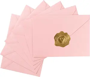 50 Pack A7 Colorful 5x7 Envelopes V Flap Invitation Envelopes for 5x7 Cards, Birthday, Weddings, Graduations, Greeting Cards,  Shower 5.24 x 7.24 Inches ()